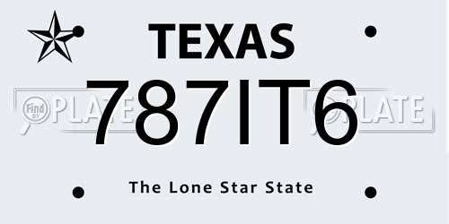 787IT6 Texas License Plate