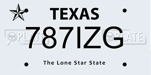 787IZG Texas License Plate