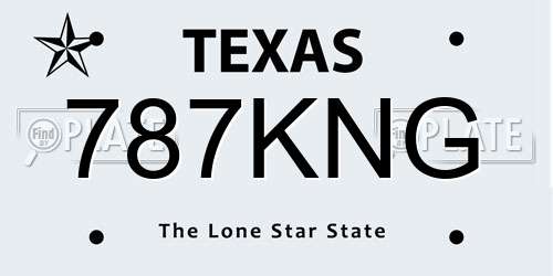 787KNG Texas License Plate