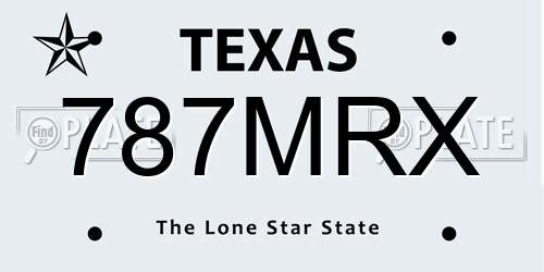 787MRX Texas License Plate