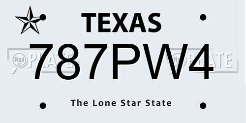 787PW4 Texas License Plate