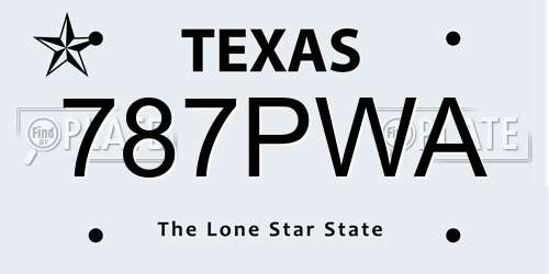 787PWA Texas License Plate