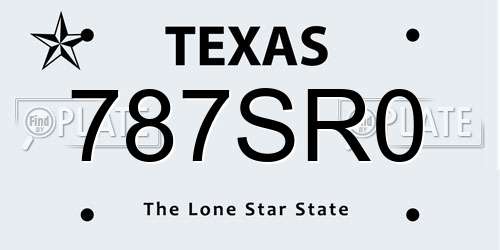 787SR0 Texas License Plate