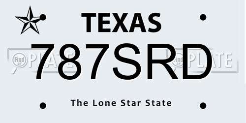 787SRD Texas License Plate