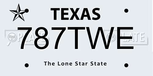 787TWE Texas License Plate