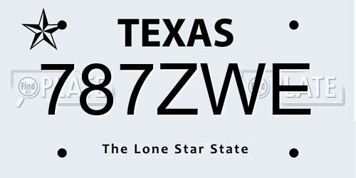 787ZWE Texas License Plate