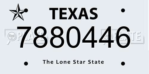 7880446 Texas License Plate