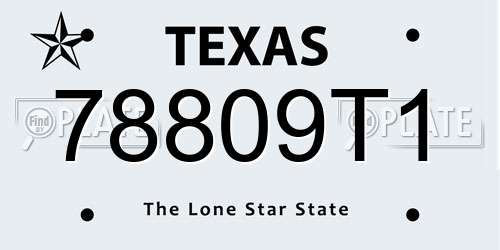 78809T1 Texas License Plate