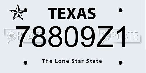 78809Z1 Texas License Plate