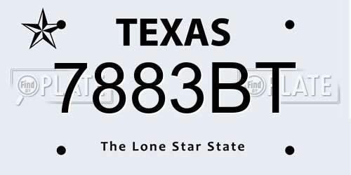 7883BT Texas License Plate