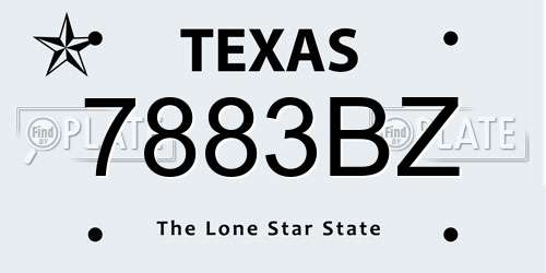 7883BZ Texas License Plate