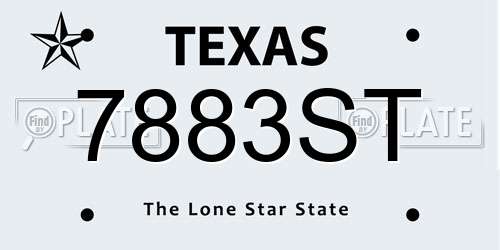 7883ST Texas License Plate