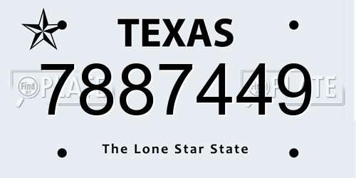 7887449 Texas License Plate