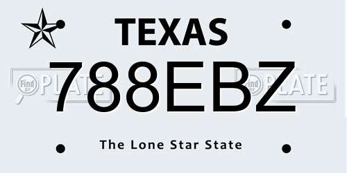 788EBZ Texas License Plate