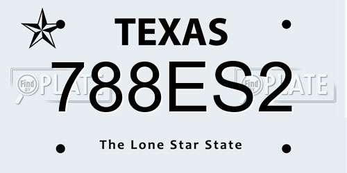 788ES2 Texas License Plate
