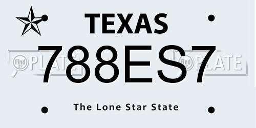 788ES7 Texas License Plate