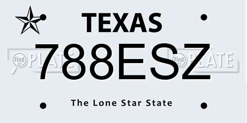 788ESZ Texas License Plate