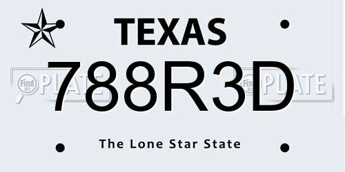 788R3D Texas License Plate