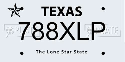 788XLP Texas License Plate