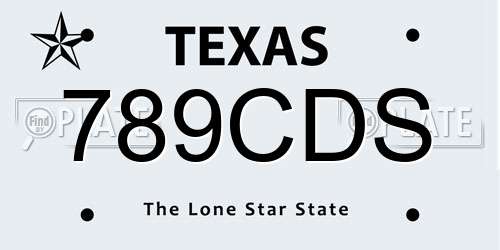 789CDS Texas License Plate
