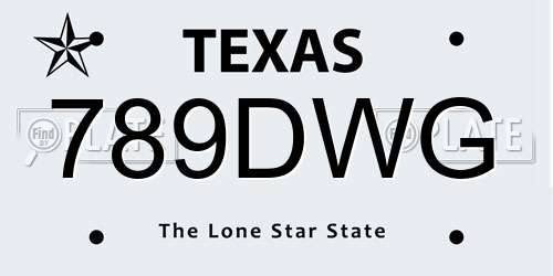 789DWG Texas License Plate