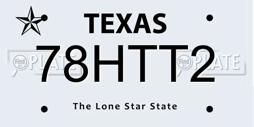 78HTT2 Texas License Plate