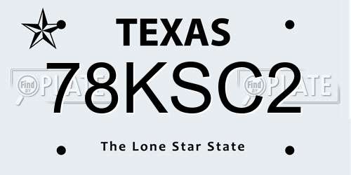78KSC2 Texas License Plate