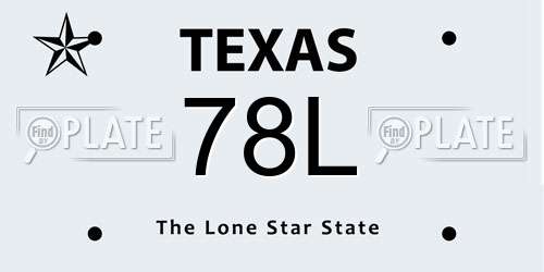 78L Texas License Plate