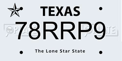 78RRP9 Texas License Plate