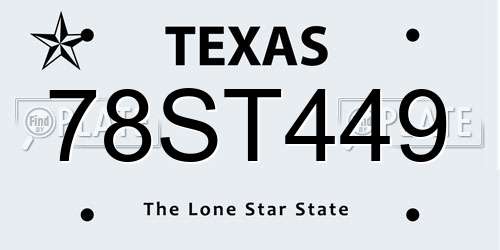 78ST449 Texas License Plate