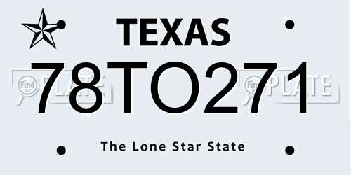 78TO271 Texas License Plate