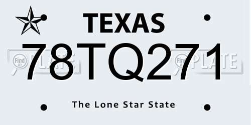78TQ271 Texas License Plate