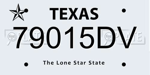 79015DV Texas License Plate