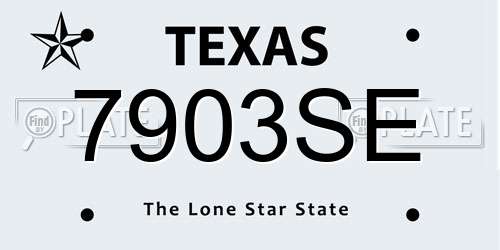 7903SE Texas License Plate