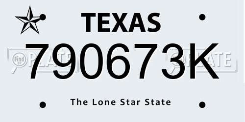 790673K Texas License Plate
