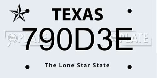 790D3E Texas License Plate
