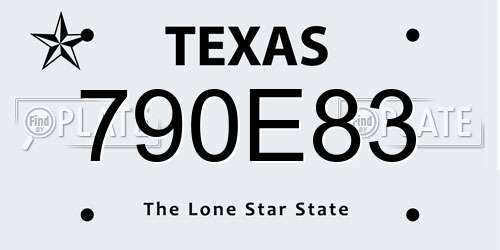 790E83 Texas License Plate