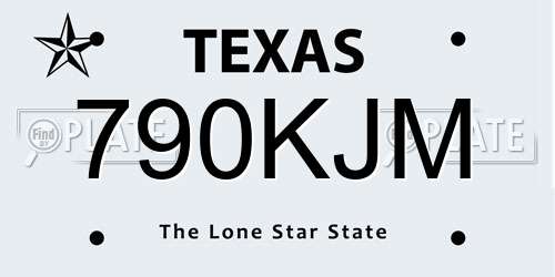 790KJM Texas License Plate