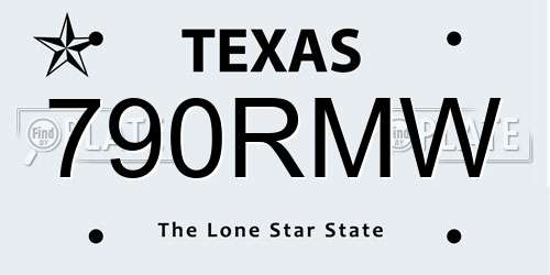 790RMW Texas License Plate