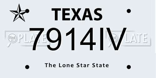 7914IV Texas License Plate