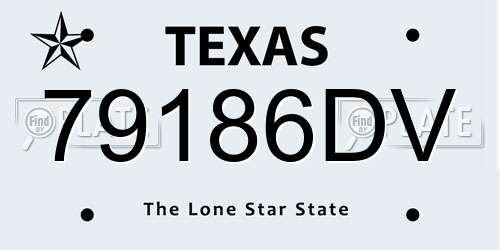 79186DV Texas License Plate