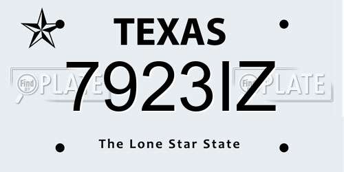 7923IZ Texas License Plate