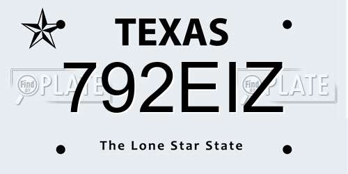 792EIZ Texas License Plate