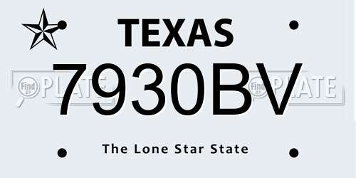 7930BV Texas License Plate