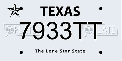 7933TT Texas License Plate