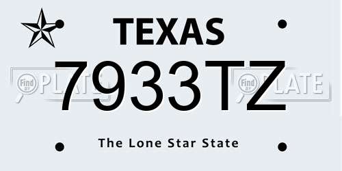 7933TZ Texas License Plate