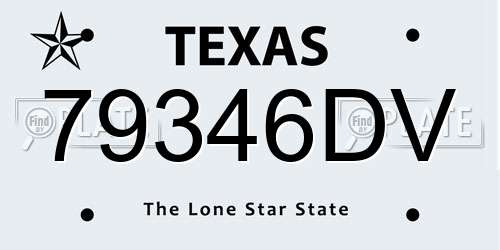 79346DV Texas License Plate