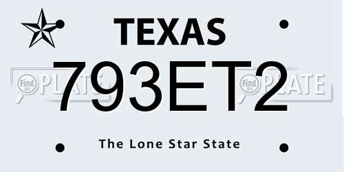 793ET2 Texas License Plate