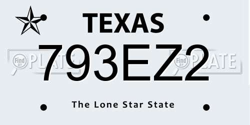 793EZ2 Texas License Plate