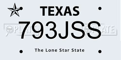 793JSS Texas License Plate